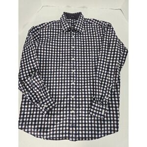 Bugatchi Uomo Mens Checkered Button Down‎ Long Sleeve Classic Fit Shirt 2X
